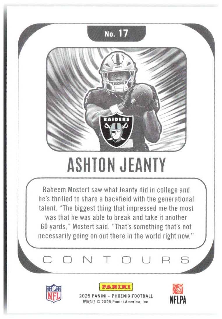 Ashton Jeanty Panini Phoenix - Contours 17 2025 Las Vegas Raiders