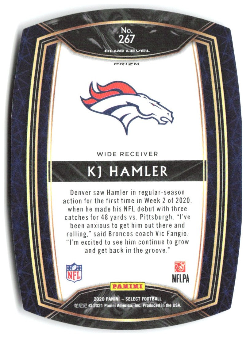 KJ Hamler Panini Select - Purple Prizm Die Cut 267 2020 Denver Broncos
