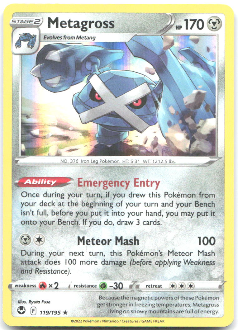 Metagross Holo Rare SWSH12 Silver Tempest 119/195 NM Ryuta Fuse