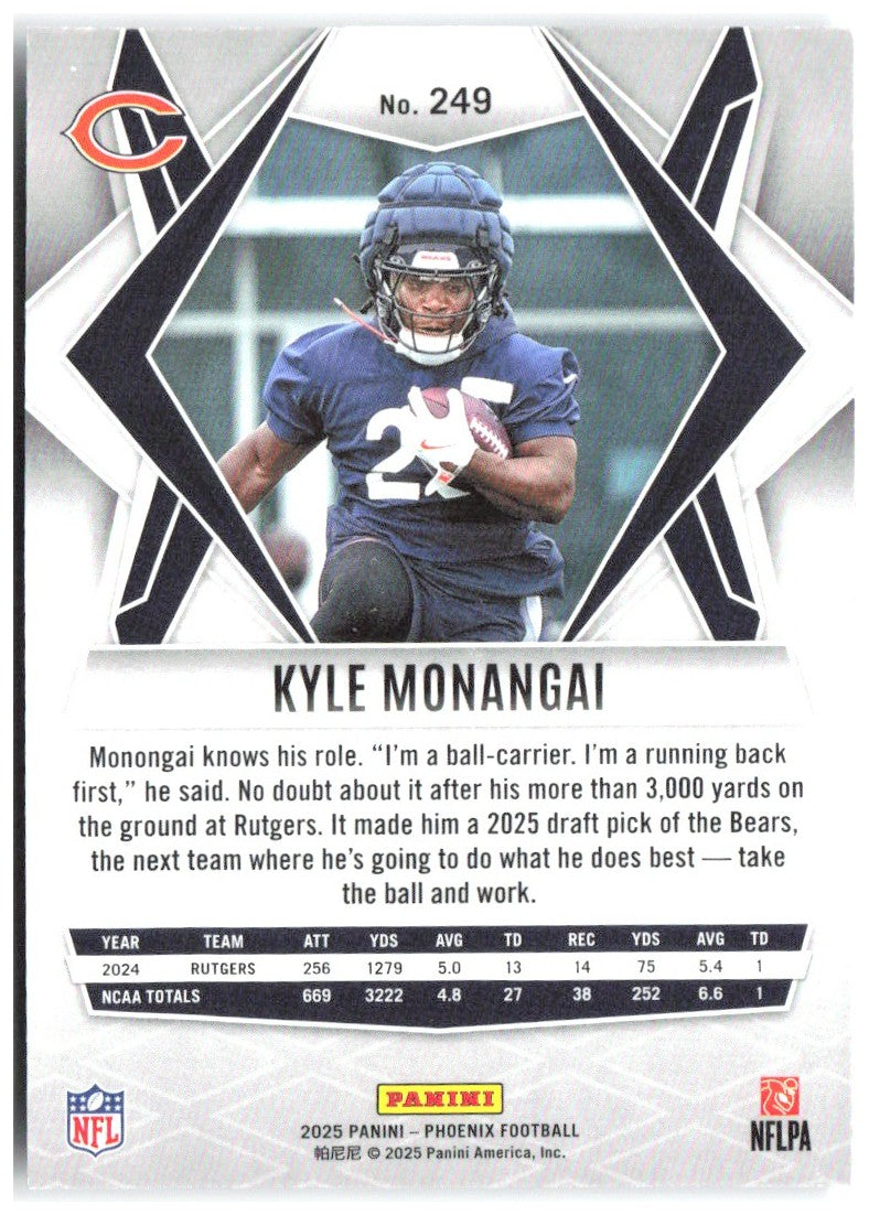 Kyle Monangai Panini Phoenix - Silver Lava Prizm 249 2025 Chicago Bears