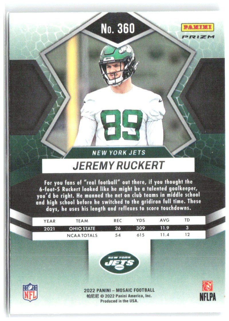 Jeremy Ruckert Panini Mosaic - Mosaic 360 2022 New York Jets