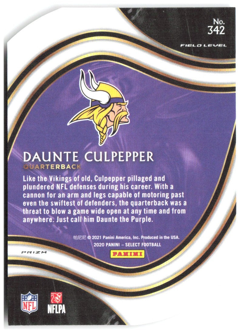 Daunte Culpepper Panini Select - Red Prizm Die Cut 342 2020 Minnesota Vikings