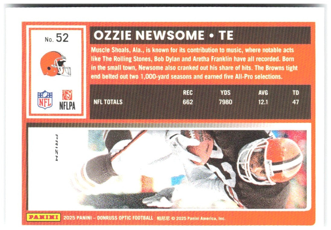 Ozzie Newsome Donruss Optic - Holo 52 2025 Cleveland Browns