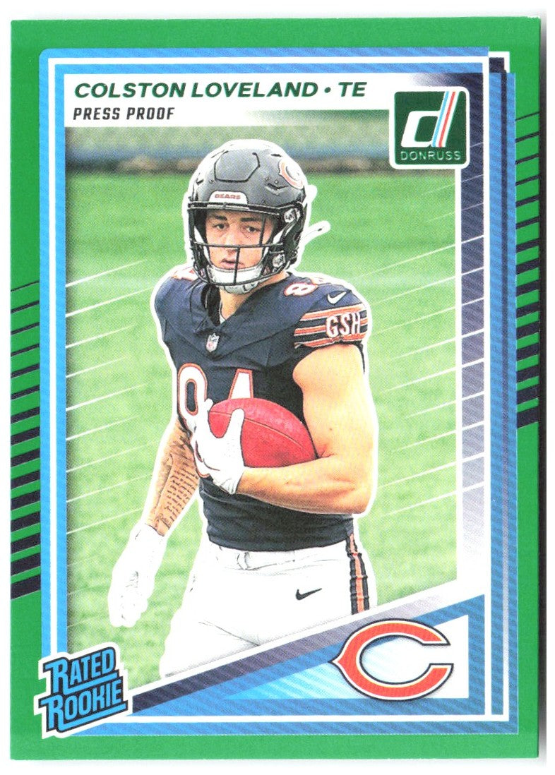 Colston Loveland Donruss - Press Proofs Green 310 2025 Chicago Bears