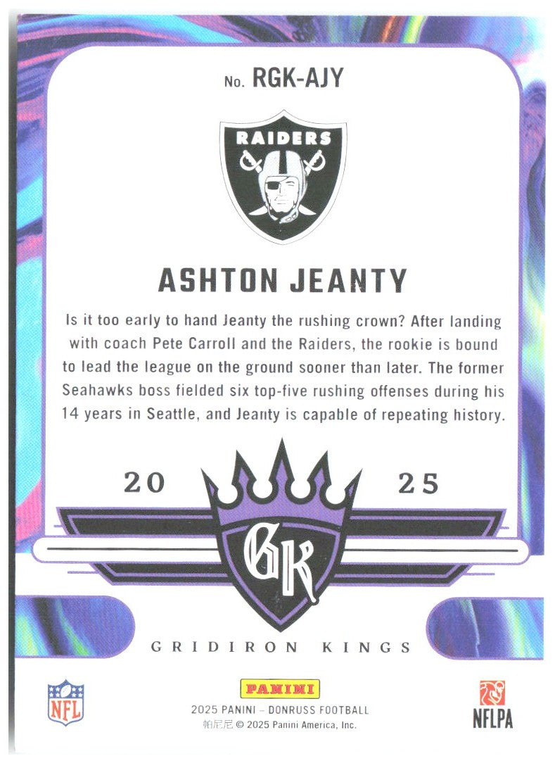 Ashton Jeanty Donruss - Rookie Gridiron Kings RGK-AJY 2025 Las Vegas Raiders