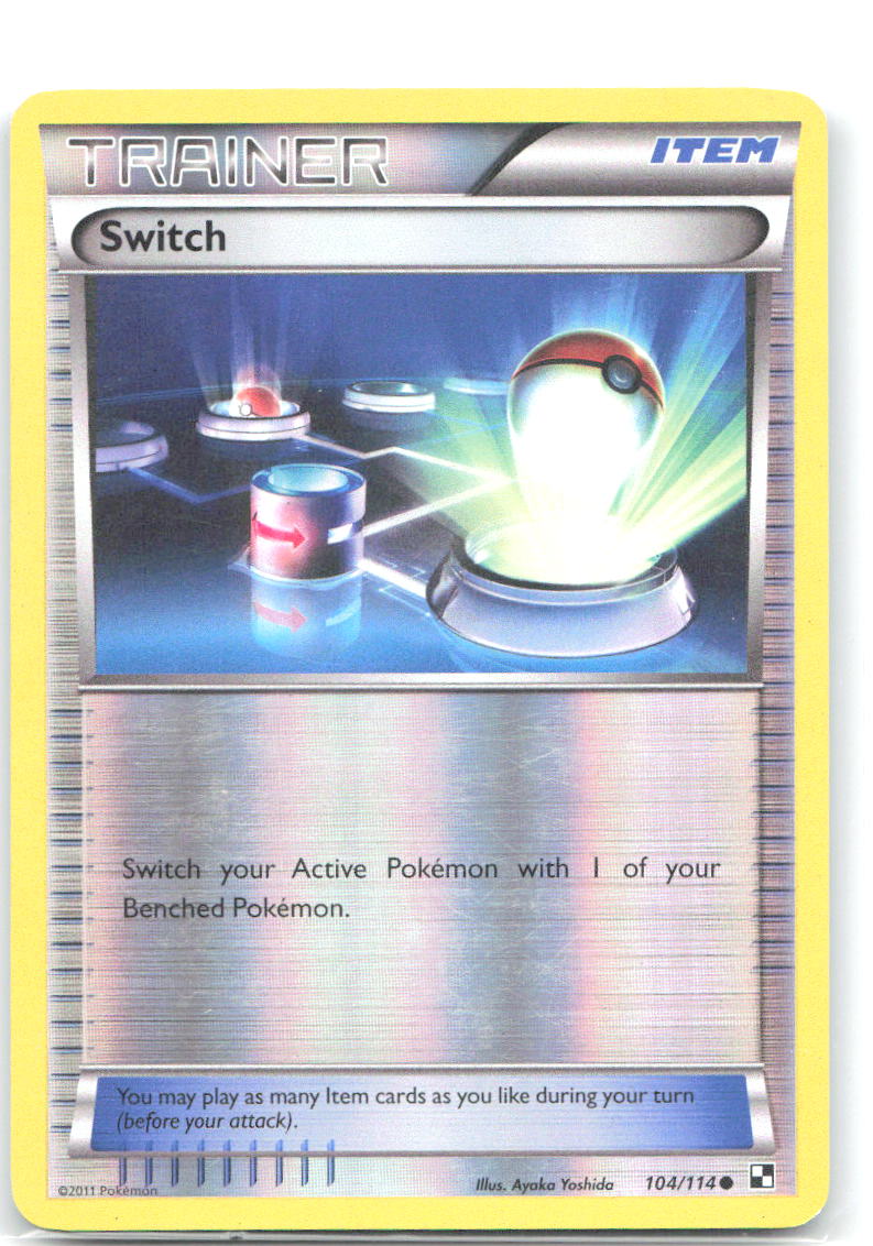 Switch Reverse Holo Common Black and White 104/114 LP Kent Kanetsuna