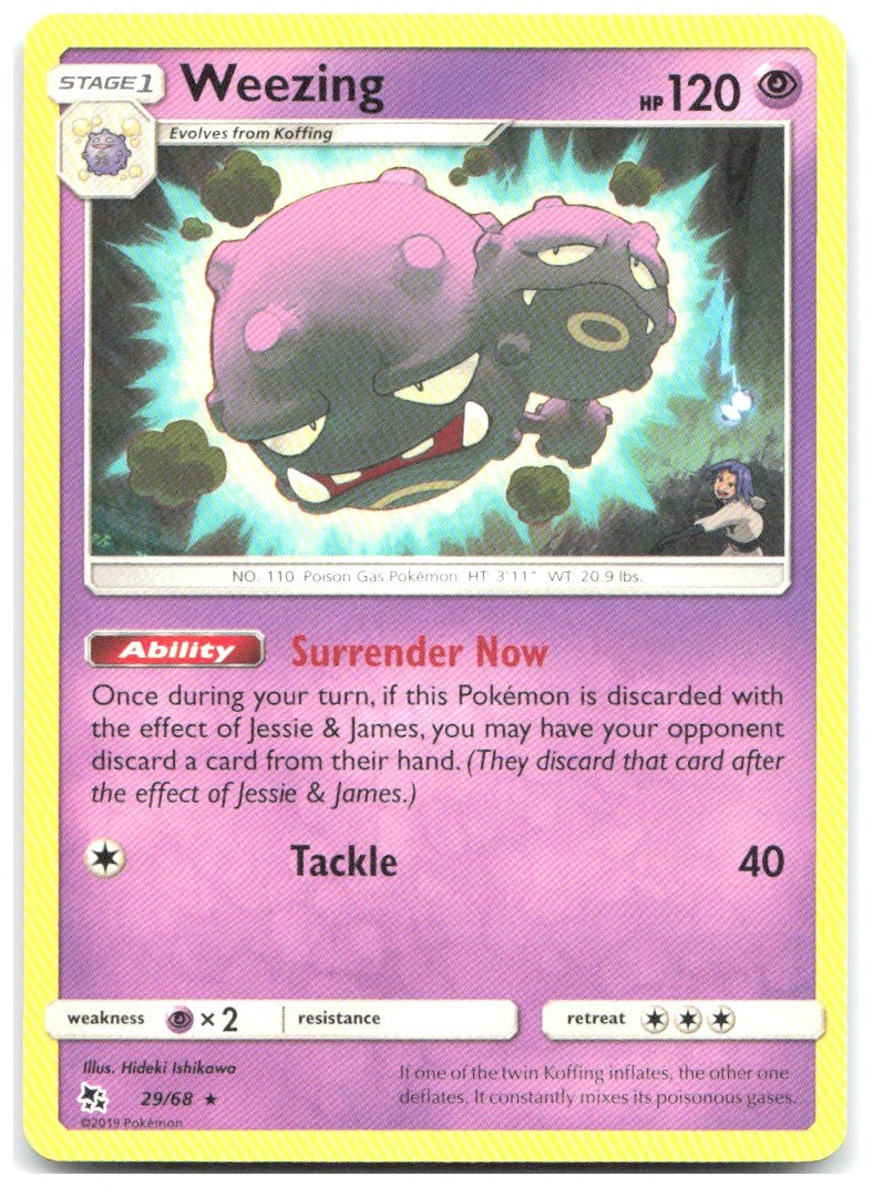 Weezing Rare Hidden Fates 29/68 NM Hideki Ishikawa