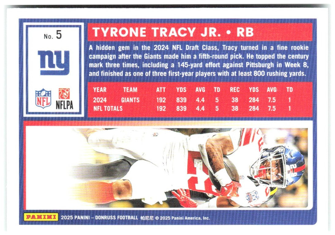 Tyrone Tracy Jr. Donruss - Press Proofs Green 5 2025 New York Giants