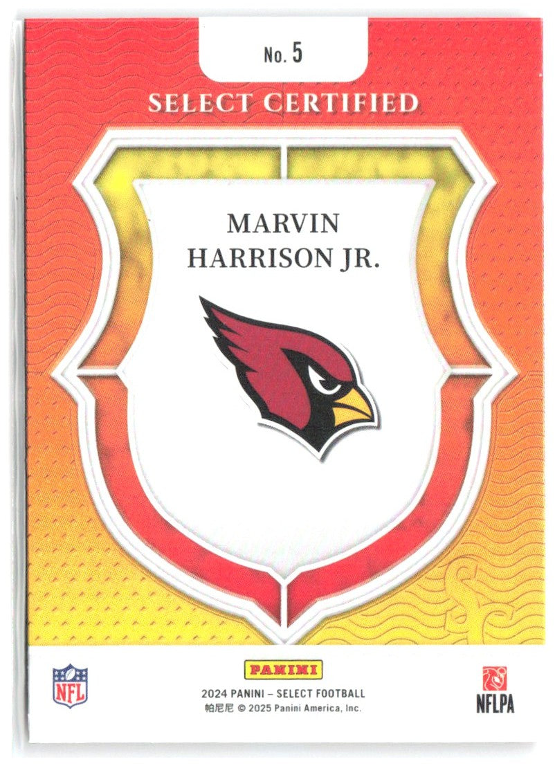 Marvin Harrison Jr. Select - Select Certified Rookies 5 2024 Arizona Cardinals