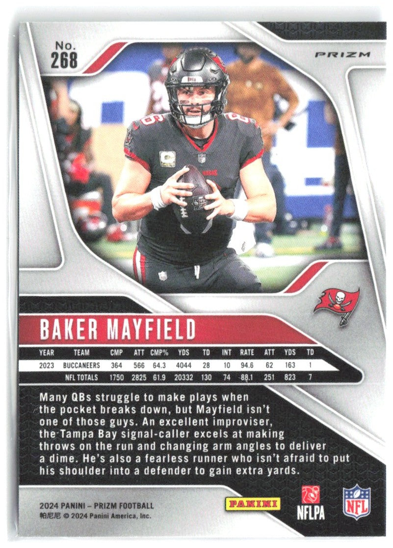 Baker Mayfield Panini Prizm - Red White and Blue 268 2024 Tampa Bay Buccaneers