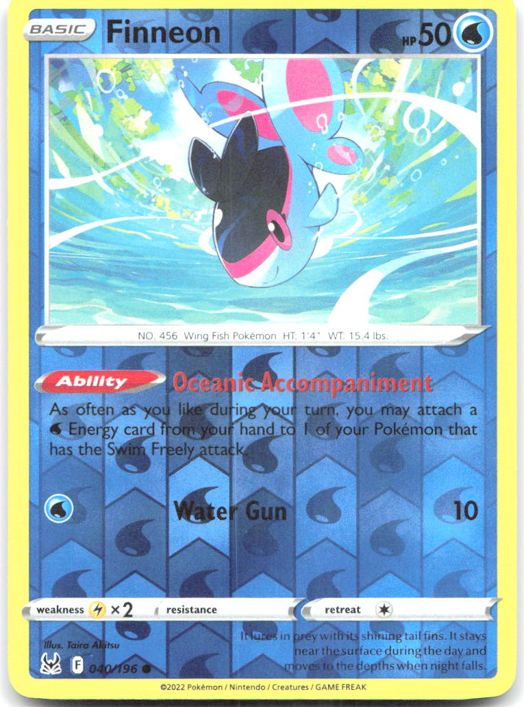 Finneon Reverse Holo Common SWSH11 Lost Origin 040/196 NM Taira Akitsu