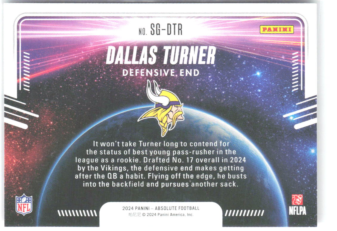 Dallas Turner Panini Absolute - Star Gazing SG-DTR 2024 Minnesota Vikings