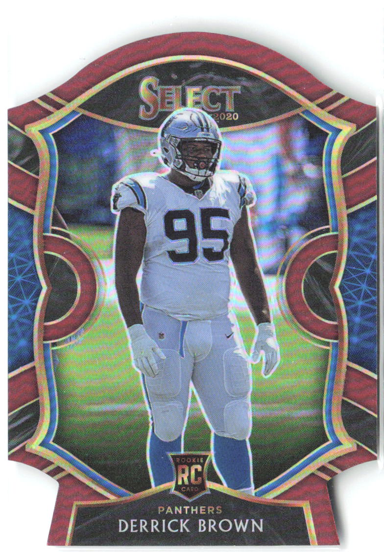 Derrick Brown Panini Select - Red Prizm Die Cut 87 2020 Carolina Panthers