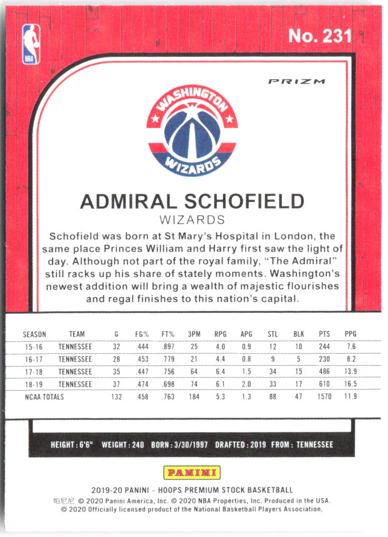 Admiral Schofield Prizms Silver Hoops Premium Stock - Prizms Silver 231 NM
