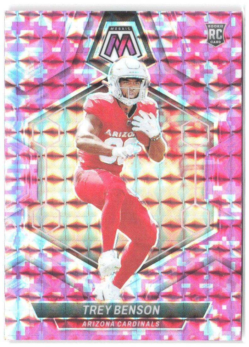 Trey Benson Panini Mosaic - Mosaic Camo Pink 360 2024 Arizona Cardinals