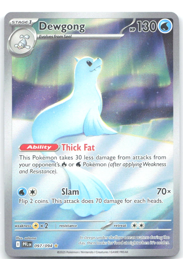Dewgong Holo Illustration Rare ME02: Phantasmal Flames 097/094 NM Taira Akitsu