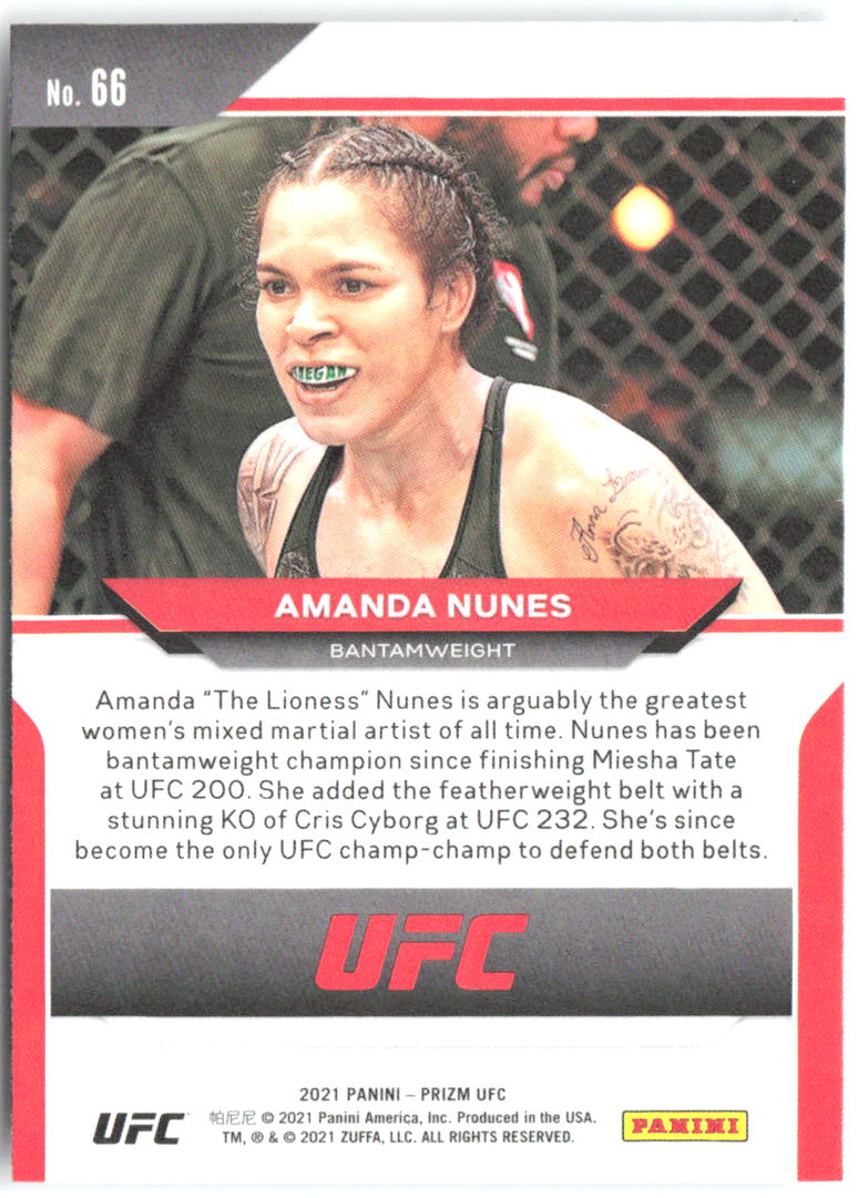 Amanda Nunes Panini Prizm UFC 66 2021