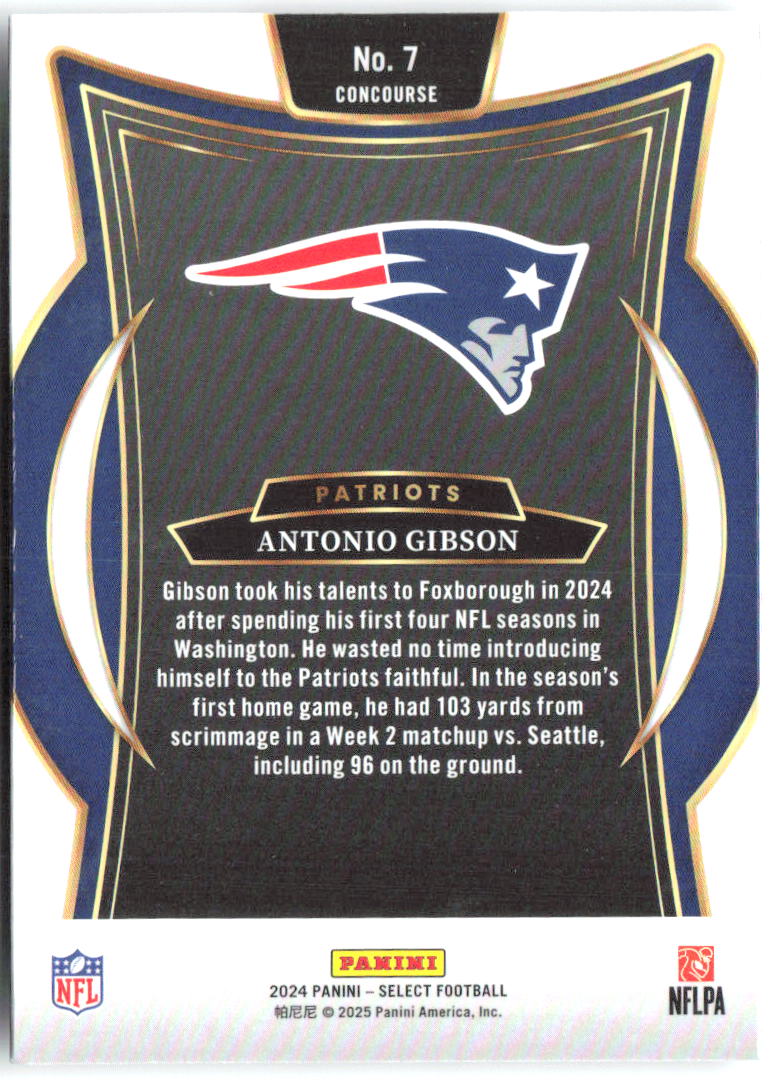 Antonio Gibson Panini Select 7 2024 New England Patriots