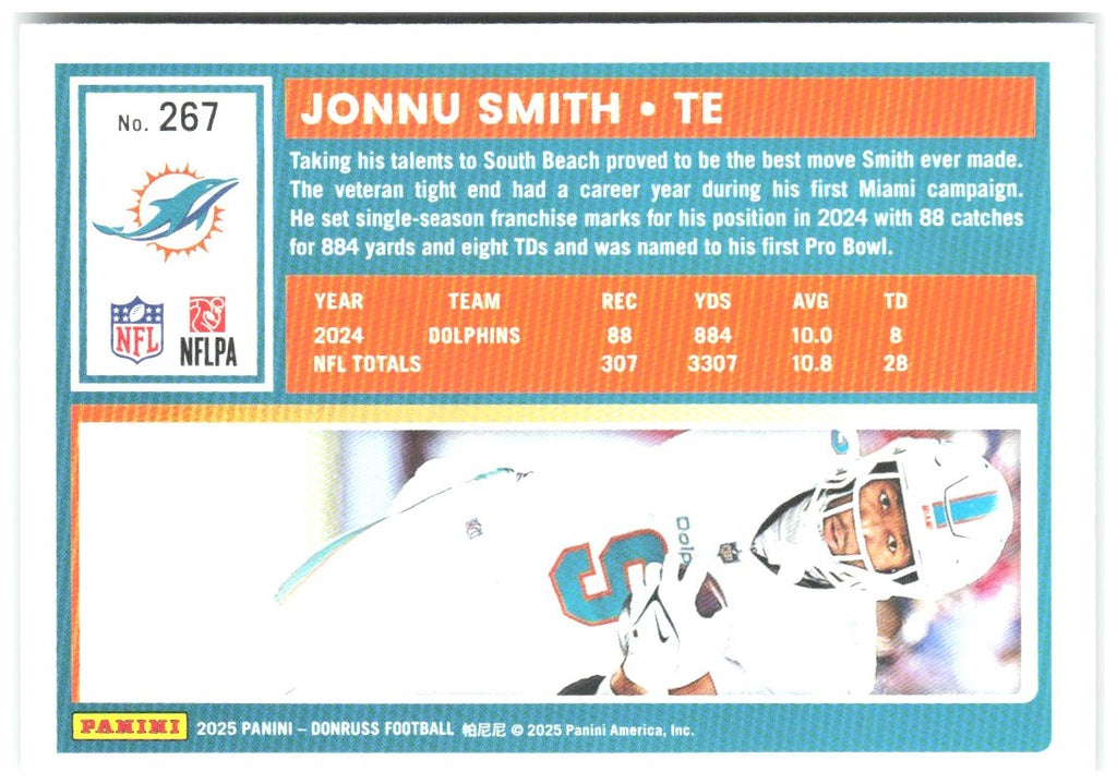Jonnu Smith Donruss - Press Proofs Green 267 2025 Miami Dolphins