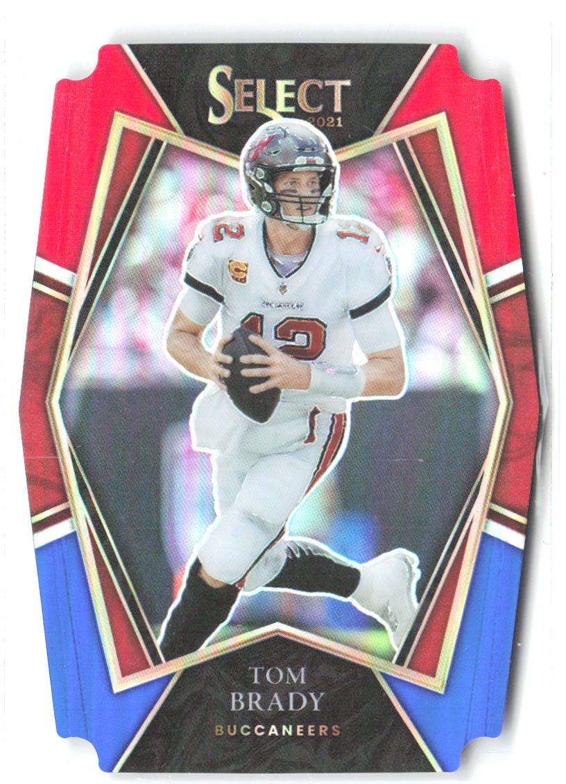 Tom Brady Panini Select Red and Blue Prizm Die Cut 101 2021 Tampa Bay Buccaneers