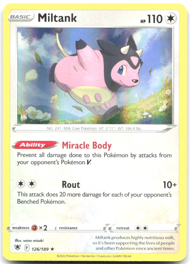 Miltank Holo Rare SWSH10 Astral Radiance 126/189 NM saino misaki