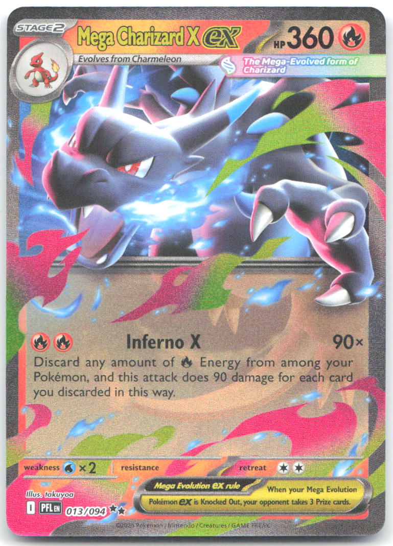 Mega Charizard X ex Holo Double Rare ME02: Phantasmal Flames 013/094 NM takuyoa