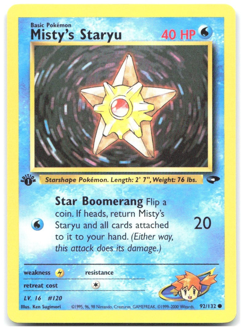 Misty's Staryu 1st Edition Common Gym Challenge 092/132 NM Ken Sugimori
