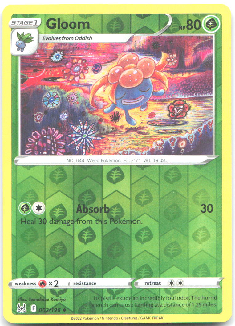 Gloom Reverse Holo Uncommon SWSH11 Lost Origin 002/196 NM Tomokazu Komiya