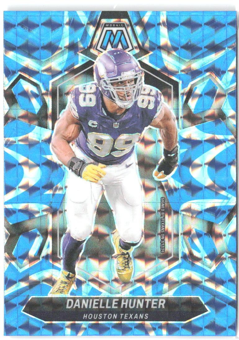 Danielle Hunter Panini Mosaic - Mosaic Reactive Blue 91 2024 Houston Texans