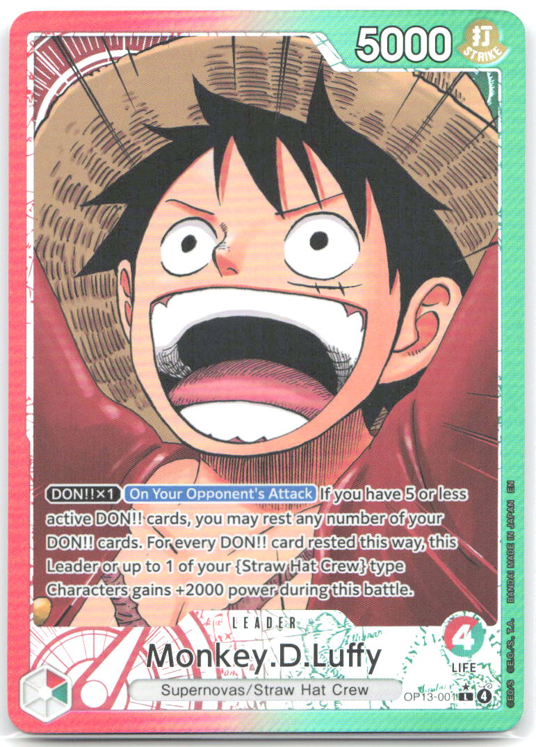 Monkey.D.Luffy 001 Alternate Art Foil L Carrying On His Will OP13 001 NM