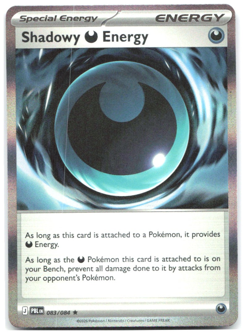 Shadowy Darkness Energy Holo Rare ME05 Pitch Black 083/084 NM