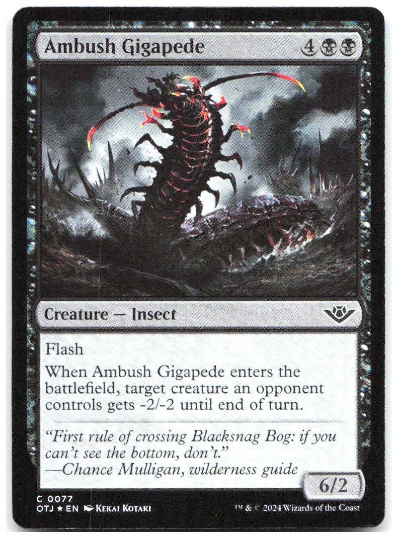 Ambush Gigapede Foil C Outlaws of Thunder Junction 77 NM Kekai Kotaki