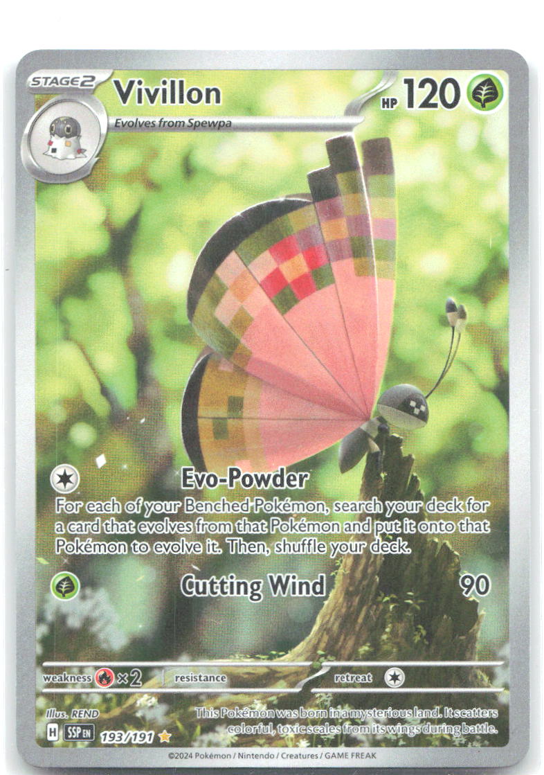 Vivillon Holo Illustration Rare SV08 Surging Sparks 193/191 NM REND