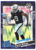Tyree Wilson Donruss Optic - Purple Shock 262 2023 Las Vegas Raiders