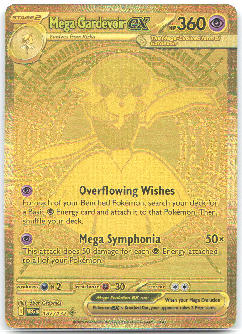 Mega Gardevoir ex Holo Mega Hyper Rare ME01: Mega Evolution 187/132 NM takuyoa