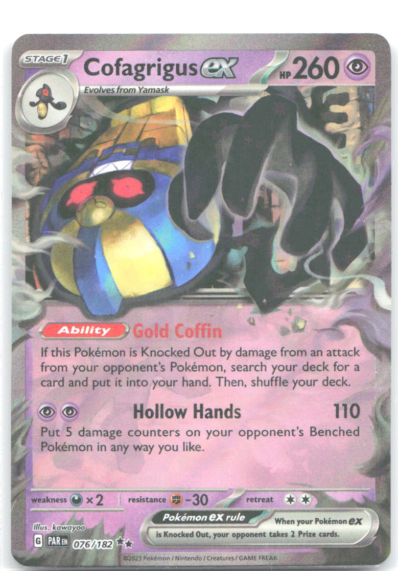Cofagrigus ex Holo Double Rare SV04 Paradox Rift 076/182 NM kawayoo
