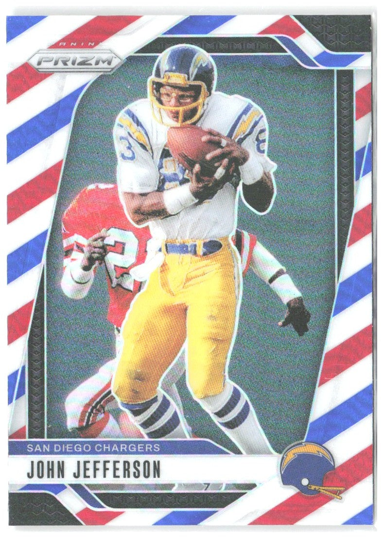 John Jefferson Panini Prizm - Red White and Blue 165 2024 San Diego Chargers