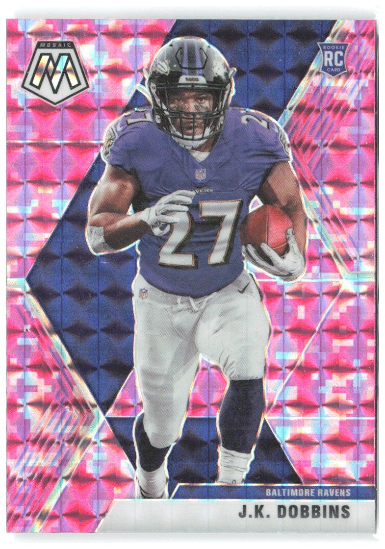 J.K. Dobbins Panini Mosaic - Prizm Camo Pink 223 2020 Baltimore Ravens