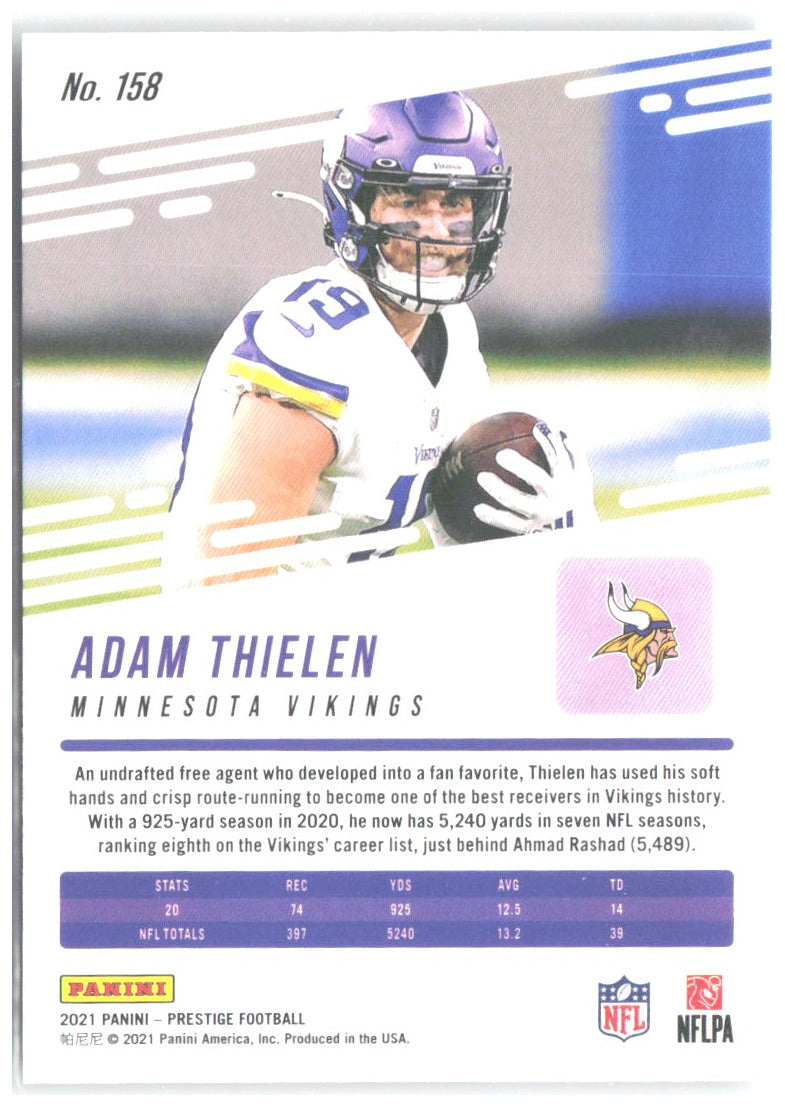 Adam Thielen Panini Prestige - Xtra Points Hyper 158 2021 Minnesota Vikings