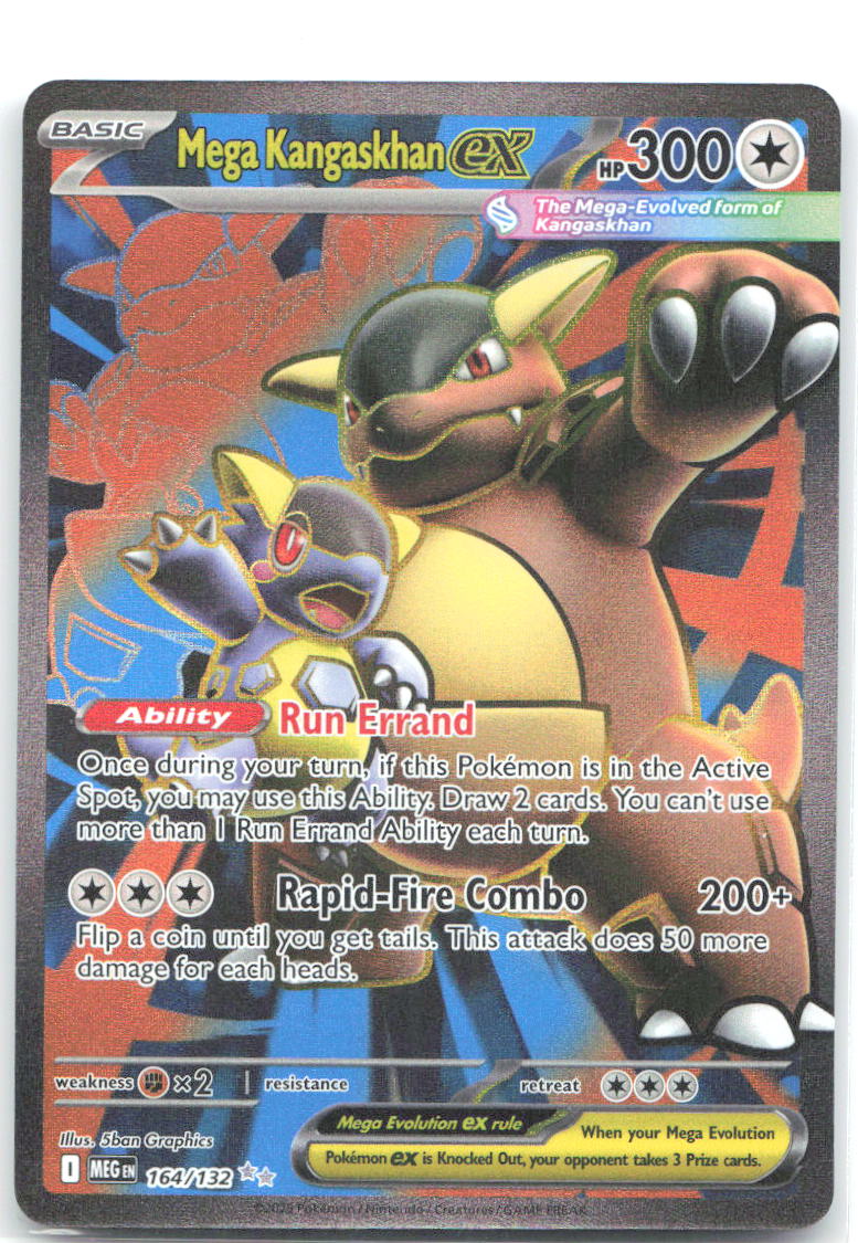 Mega Kangaskhan ex Holo Ultra Rare ME01: Mega Evolution 164/132 NM 5ban Graphics