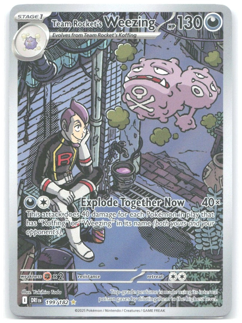 Team Rocket's Weezing Illustration Rare SV10 Destined Rivals 199/182 NM