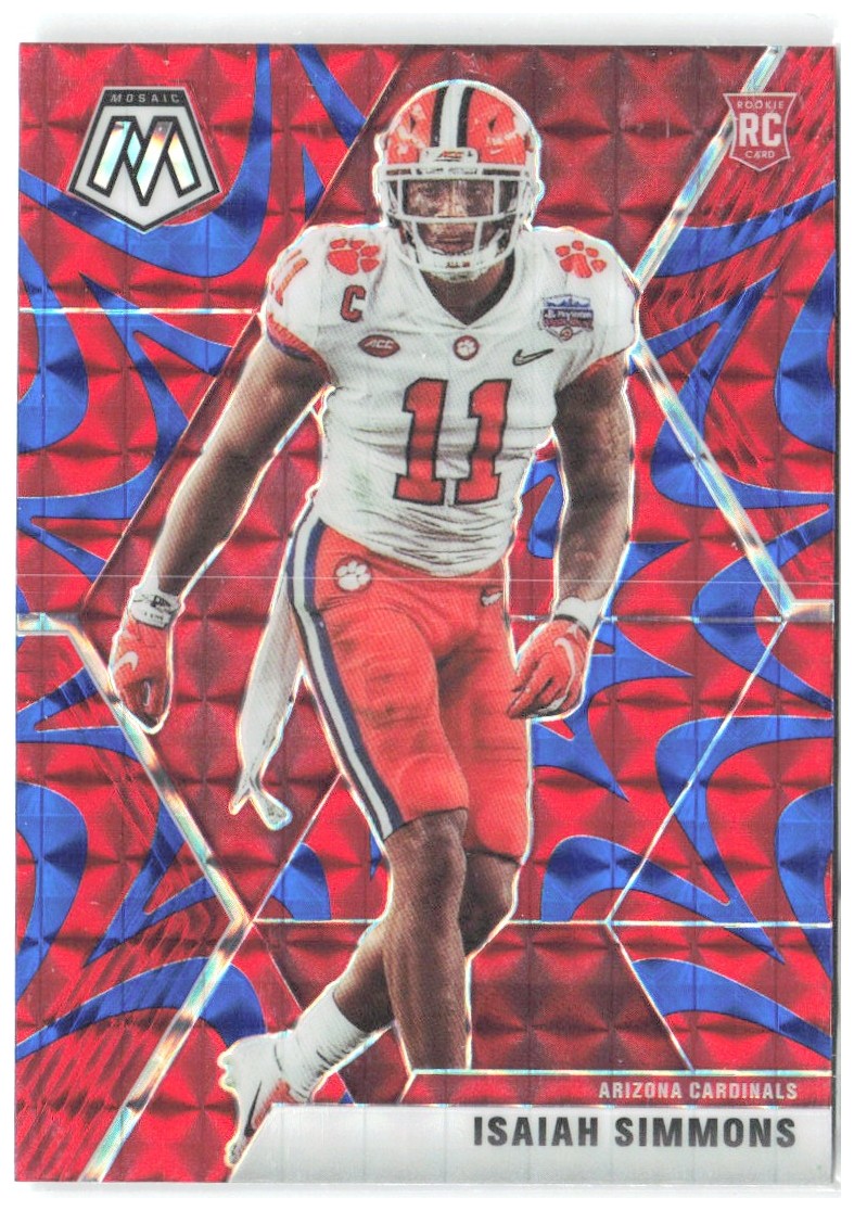 Isaiah Simmons Panini Mosaic - Prizm Reactive Blue 245 2020 Arizona Cardinals