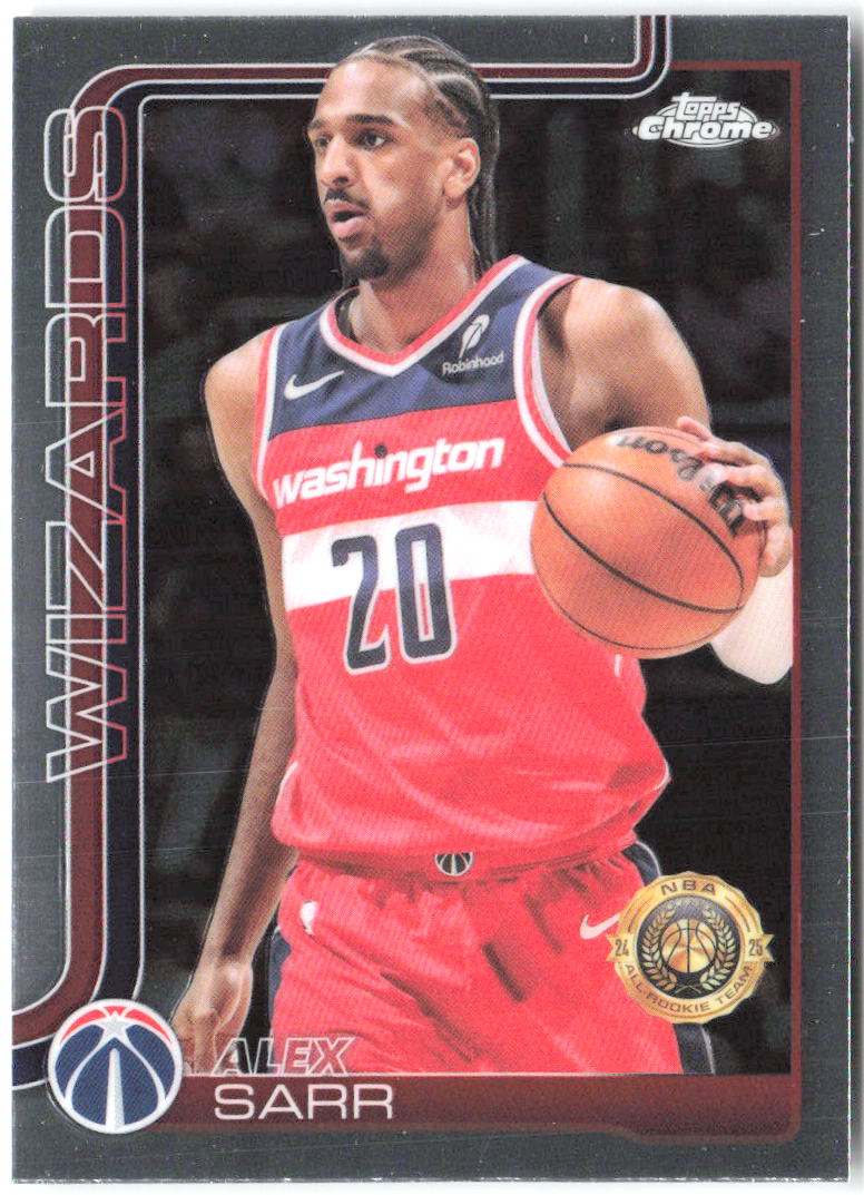 Alex Sarr Topps Chrome 218 2025-26 Washington Wizards
