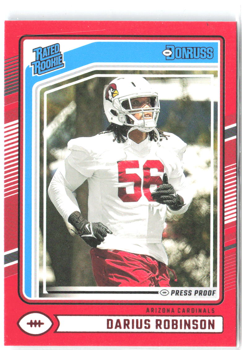 Darius Robinson Donruss - Press Proof Red 381 2024 Arizona Cardinals