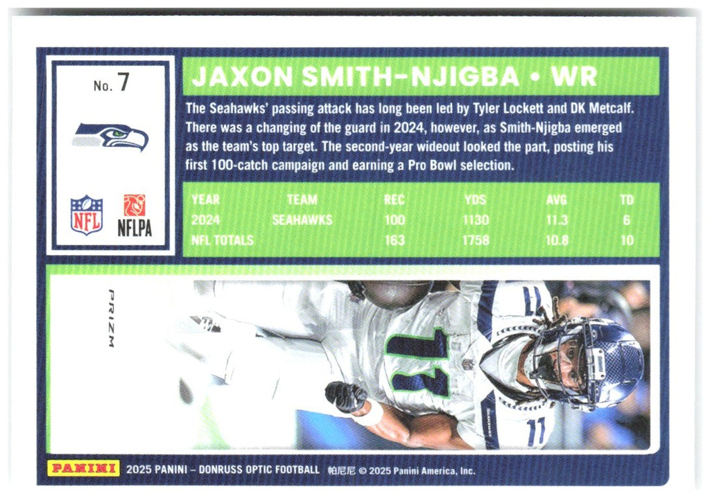 Jaxon Smith-Njigba Donruss Optic - Holo 7 2025 Seattle Seahawks