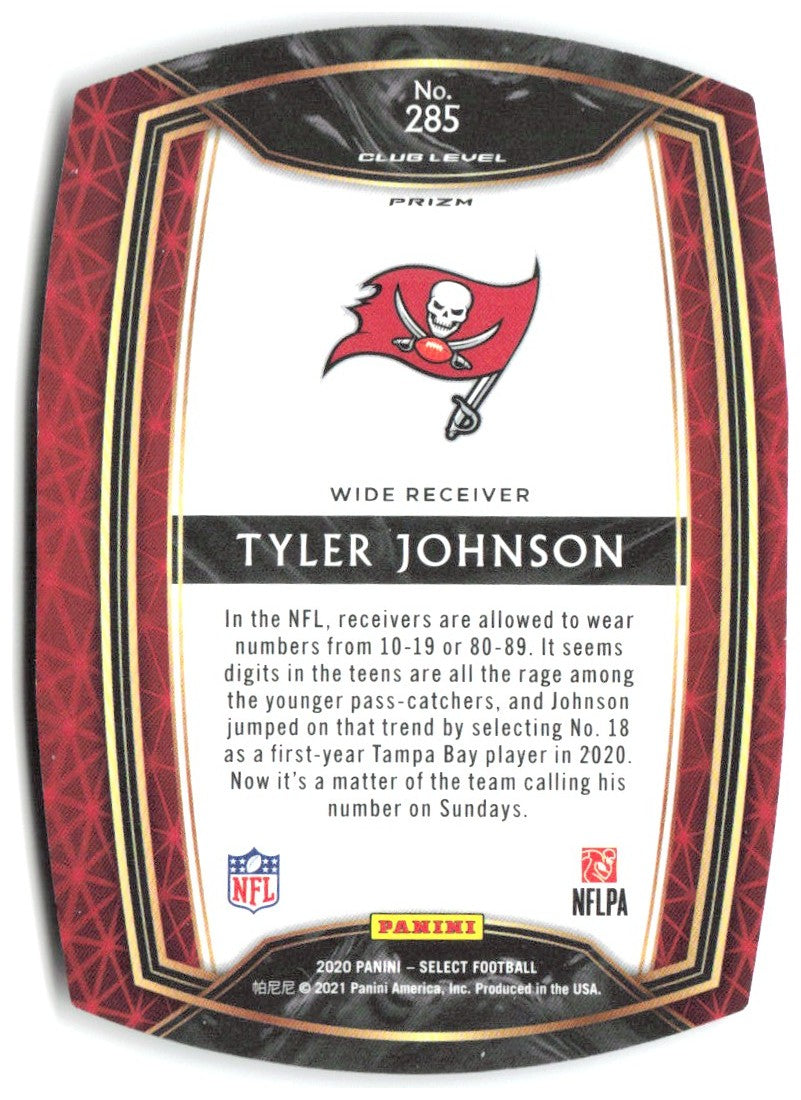 Tyler Johnson Panini Select - Red Prizm Die Cut 285 2020 Tampa Bay Buccaneers