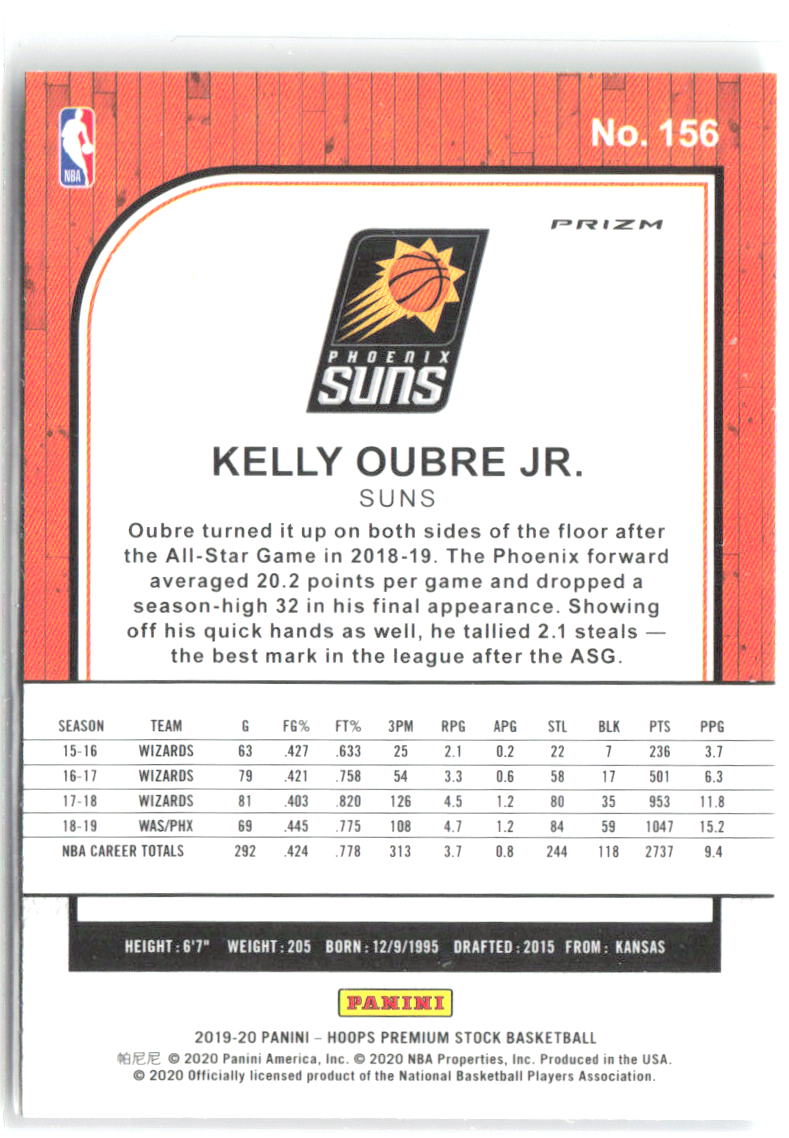 Kelly Oubre Jr. Hoops Premium Stock - Prizms Green 156 2019-20 Phoenix Suns