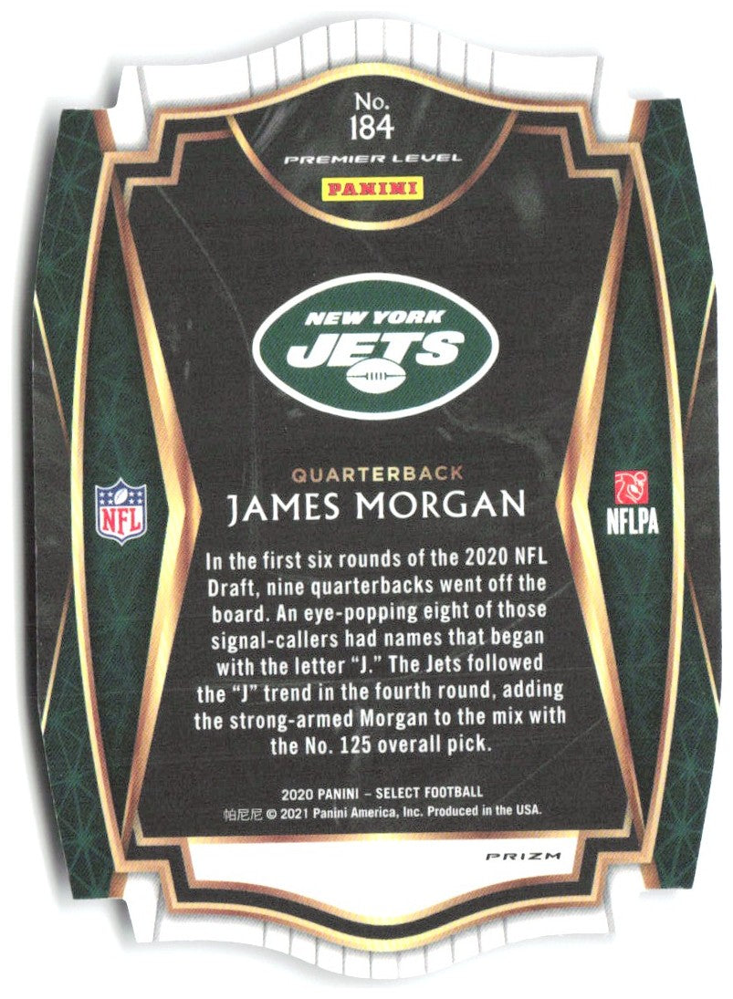James Morgan Panini Select - Purple Prizm Die Cut 184 2020 New York Jets