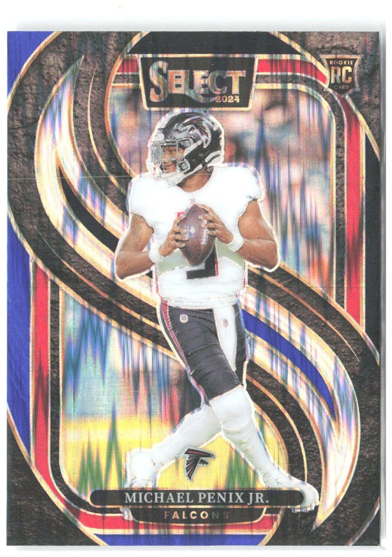 Michael Penix Jr. Panini Select Red & Blue Prizm Shock 110 2024 Atlanta Falcons