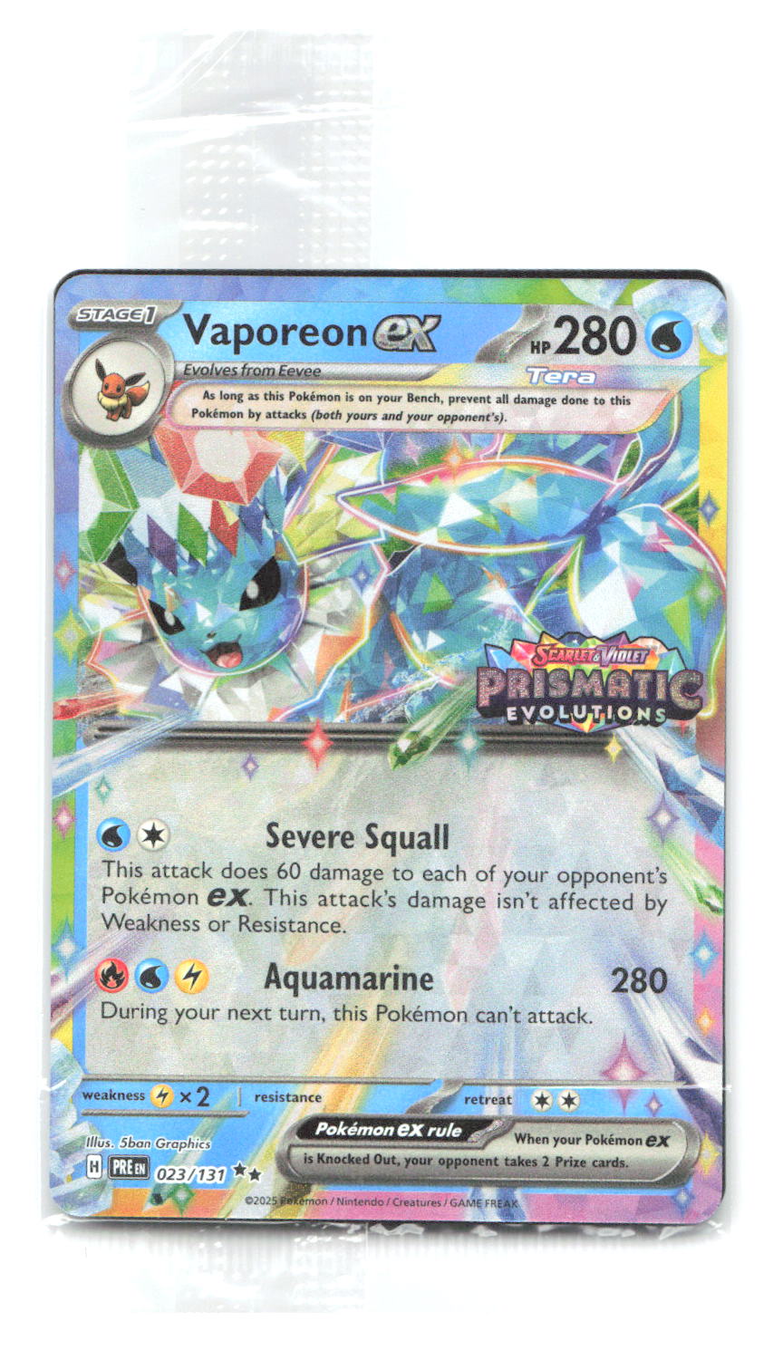 Vaporeon ex Sealed Prismatic Evolutions Stamp Holo Promo Miscellaneous Cards & Products 023/131 NM 5ban Graphics
